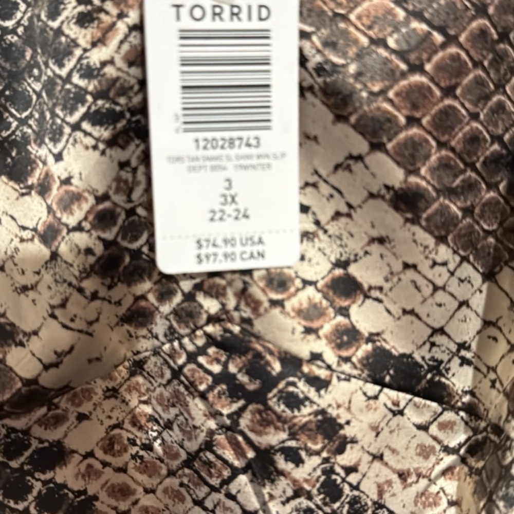 Torrid Black and Brown Snake Print Jacket
